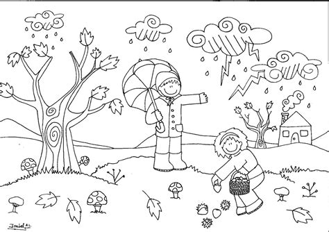 Dibujo de otoño para colorear – CUCALUNA