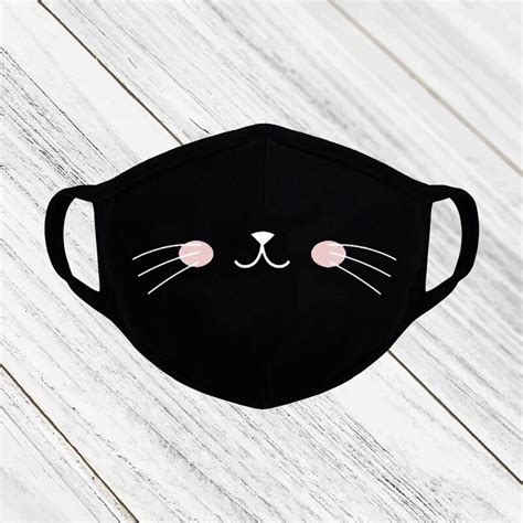 Kawaii Cat Face Mask Reusable Face Mask Washable Face Etsy