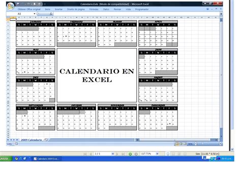 Involucrame Y Lo Aprendo Pr Ctica Calendario En Excel