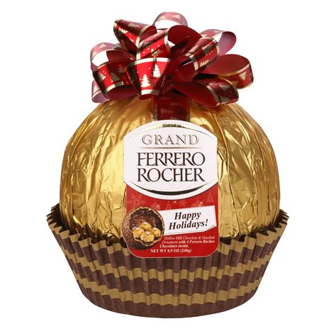 Grand Ferrero Rocher Fine Hazelnut Milk Chocolate Chocolate Christmas Candy Gift Oz