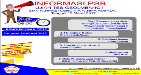 Selain hal tersebut peminat akan. TIPS MENGHADAPI TEST TERTULIS DAN KESEHATAN | SMK Farmasi ...
