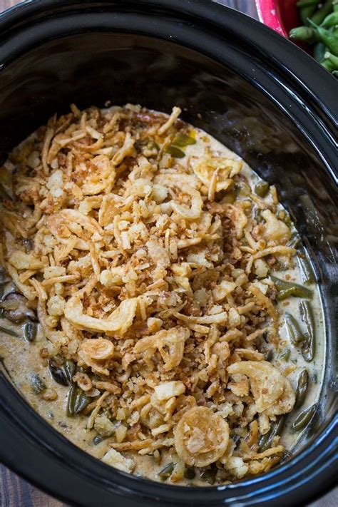 Slow cooker shredded chicken nachos p.s. Slow Cooker Green Bean Casserole - Spicy Southern Kitchen ...