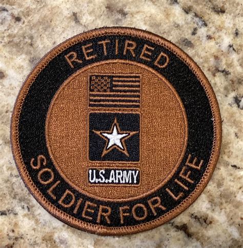 Army Veteran Embroidered Patch Us Armed Forces Retired Etsy
