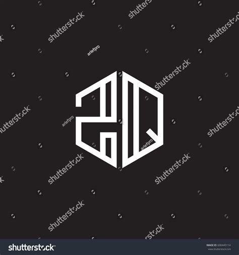 Initial Letter Zq Minimalist Line Art Stock Vector Royalty Free