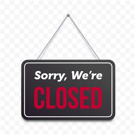 Premium Vector Closed Hanging Door Sign Isolated Sorry We Are Closed