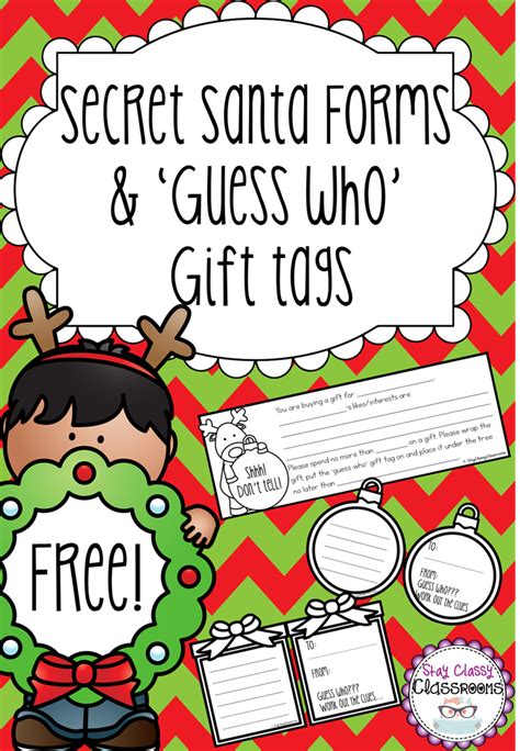 Secret Santa Tags Free Printable Printable World Holiday