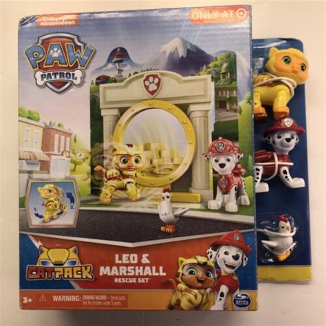 Paw Patrol Cat Pack Leo Marshall And Chickaletta Rescue Figure Set