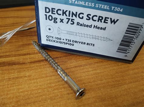 10g X 75mm Raised Torx Decking Screw Stainless Steel Musgroves Ltd