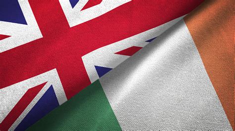Ireland And United Kingdom Two Flags Together Realations Textile Cloth