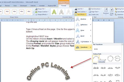 Text Circle in Microsoft Word- Text in a Circle - Online PC Learning