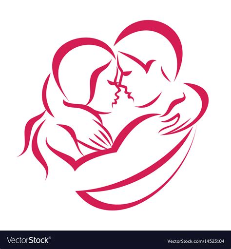Romantic Love Couple Icon Stylized Symbol Vector Image
