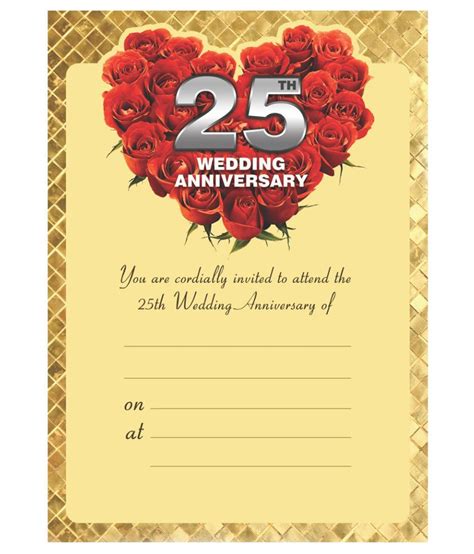 25th Wedding Anniversary Silver Jubilee Themed Pack Of 30 Cards Fill