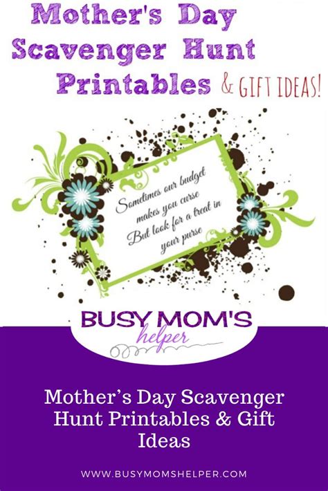 Check spelling or type a new query. Mother's Day Scavenger Hunt Printables & Gift Ideas - Busy Moms Helper | Dinner gift card ...