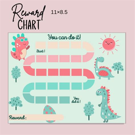 Printable Dinosaur Reward Chart Dinosaur Kids Behavior Chart Etsy Canada