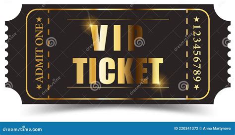 Realistic Golden Vip Ticket Stock Vector Illustration Of Screenshot