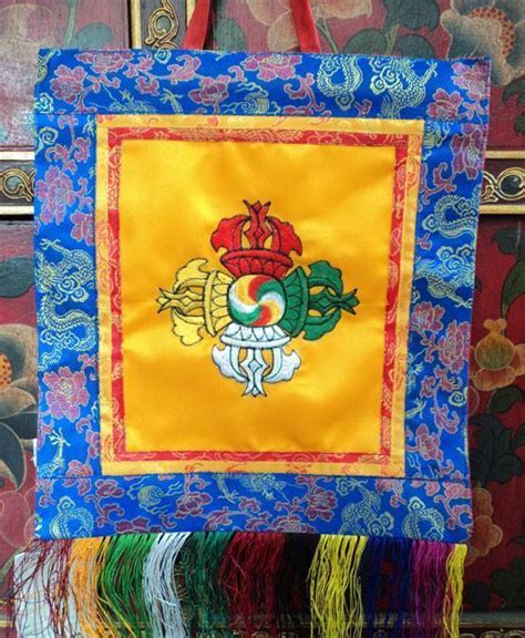 Double Dorje Embroidery Wall Hanging Dharmashop