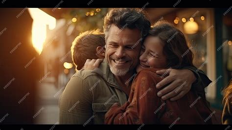 Premium AI Image | heartwarming moment captured in the park as a father