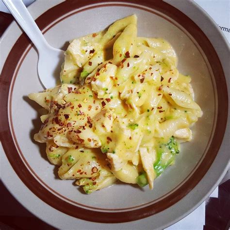 The key is to cut it into cubes before adding it into the pan. Shells and cheese with Costco chicken and broccoli ...