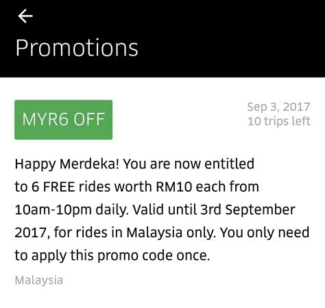 This grab malaysia promo code is applicable to grabmart orders and for all customers. Uber Promo Code RM6 Discount x 10 FREE Rides 10AM - 10PM ...