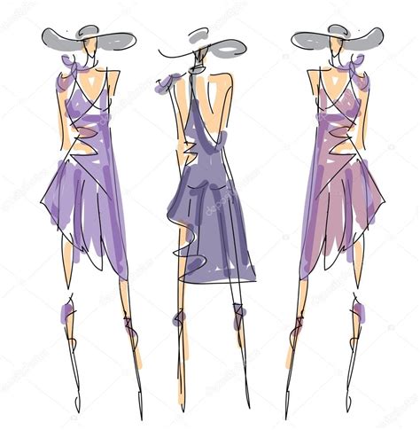 Sketch Fashion Poses Stock Vector Image By ©anetkata 73868695