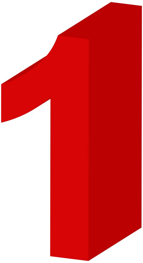 Red Number 1 Clipart Images