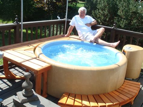A T220 Softub With Part Of Our Square Cedar Surround Beautiful Backyard Pool Designs Decks