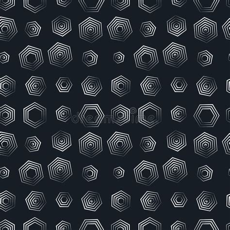 Seamless Hexagon Monochrome Pattern Repeating Geometric Texture