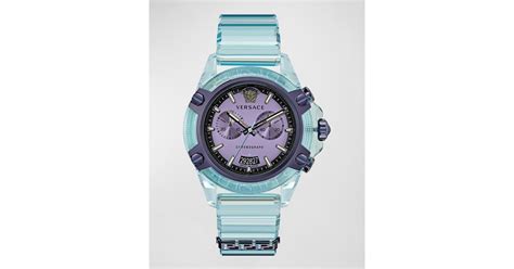 Versace Icon Active Silicone Strap Chronograph Watch 44mm In Gray For