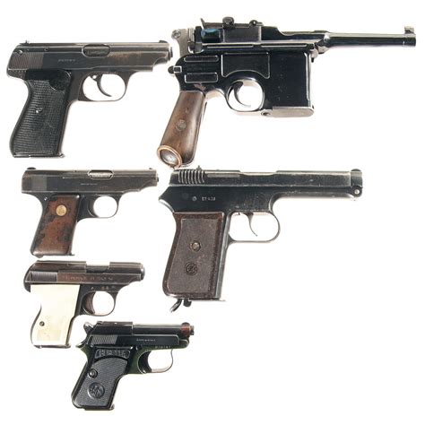Six Semi Automatic Pistols A Mauser Model 1898