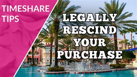 The judge ruled that the town's rescission of the contract was justified due the contractor's repeated failures to meet. Timeshare | Know Your Right of Rescission - YouTube