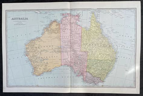 1888 Pic Atlas Scally Large Antique Map Of Australia Classical Images