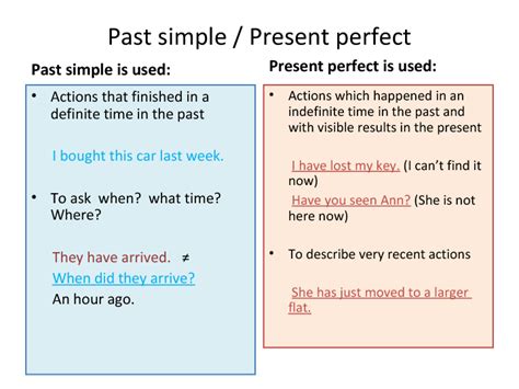 Present Perfect Past Simple Tense