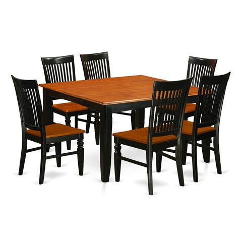 East West Furniture Pfwe7 Bch W 7 Pc Kitchen Table Set With A Dining