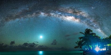 Milky Way Galaxy Over The Caribbean Island Of Little Corn Island In