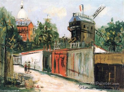 Maurice Utrillo The Moulin De La Galette And Sacre Coeur Oil Painting
