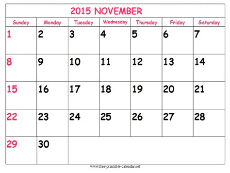November 22 2015 Calendar Clip Art Library