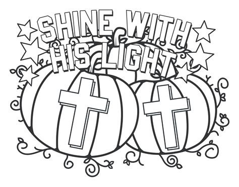 Shine The Light Of Jesus Pumpkin Coloring Coloring Pages