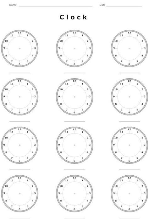 Blank Clock Faces Templates Activity Shelter 17 Best Images Of