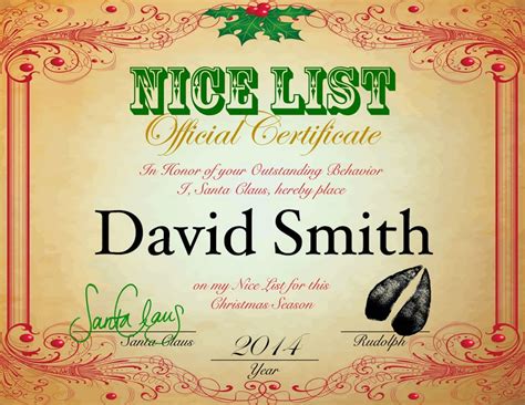 The santa naught or nice list printable certificate: My Daughter Got A Personalized Letter from Santa ...