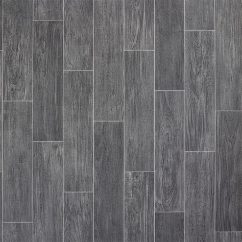 Grey Wood Tile Effect Vinyl Flooring