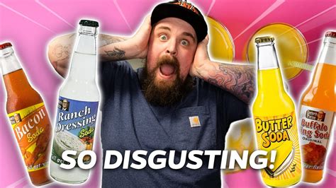 Trying The Worst Weird Soda Flavors Dirt Ranch Bacon Buffalo Wing