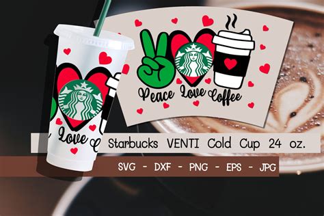 Peace Love Starbucks Svg Coffee Lover Svgstarbucks Fan Etsy