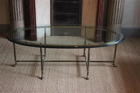 This coffee table is 31.00 w x 31.00 d x 13.00 h. Fine 1960s Oval Brass and Glass Coffee Table - Coffee ...