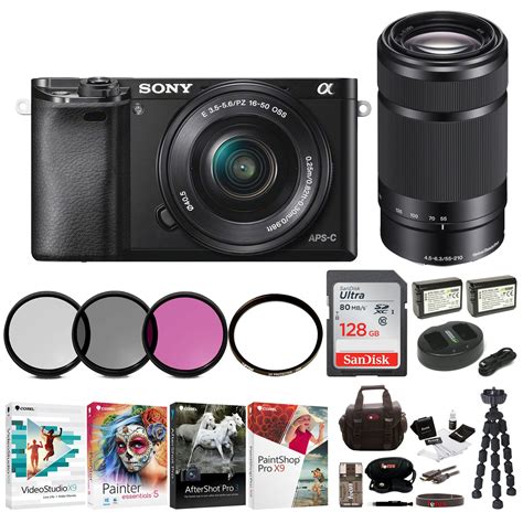 Sony Alpha A6000 Mirrorless Camera W16 50mm And 55 210mm Lenses And 128gb