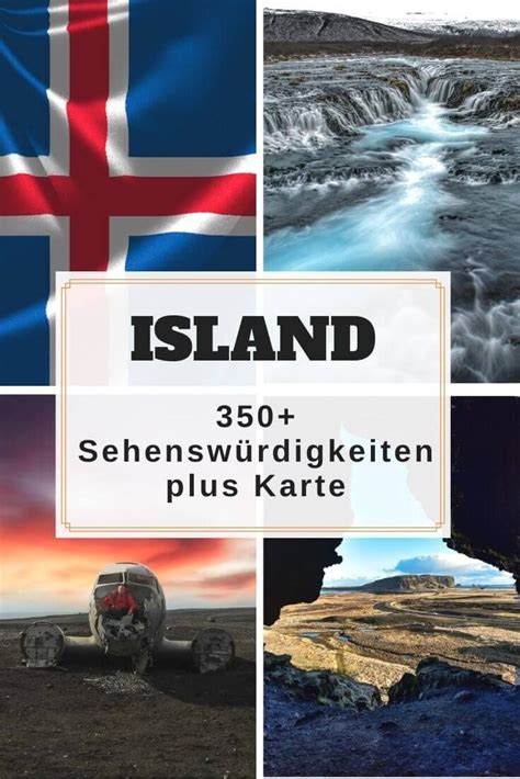 Island Karte 350 Sehenswürdigkeiten Mit Gps Koordinaten Skandinavien Urlaub Island Urlaub