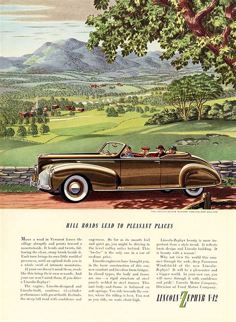 Lincoln Continental Coupe 1947 Auto Advert Print Original Car Ad To