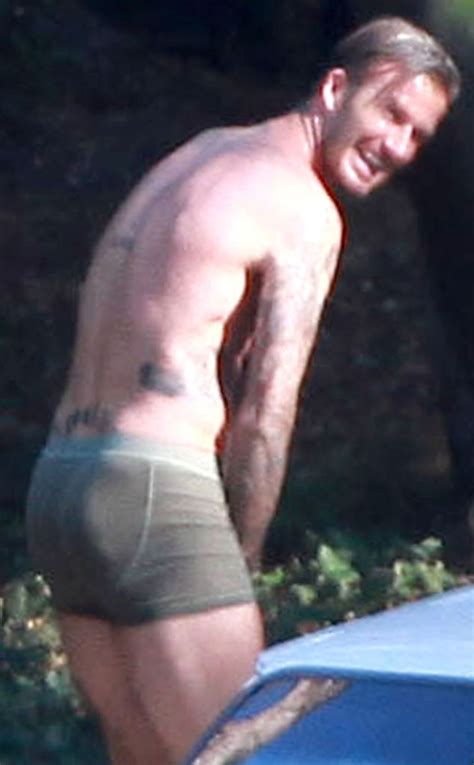 David Beckham Shows Off Tan Tatted And Toned Bod E Online Ca