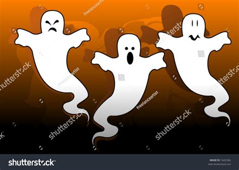 Three Ghosts Stock Vector 1602366 Shutterstock