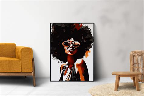 Black Woman Art Fashion Black Woman Wall Art Black Girl Wall Art