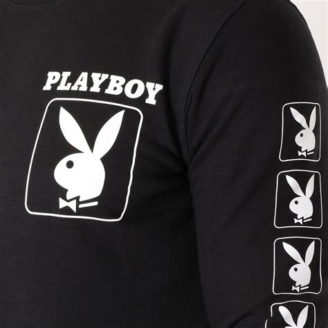 Playboy Sweat Crewneck Sleeve Bunny Noir